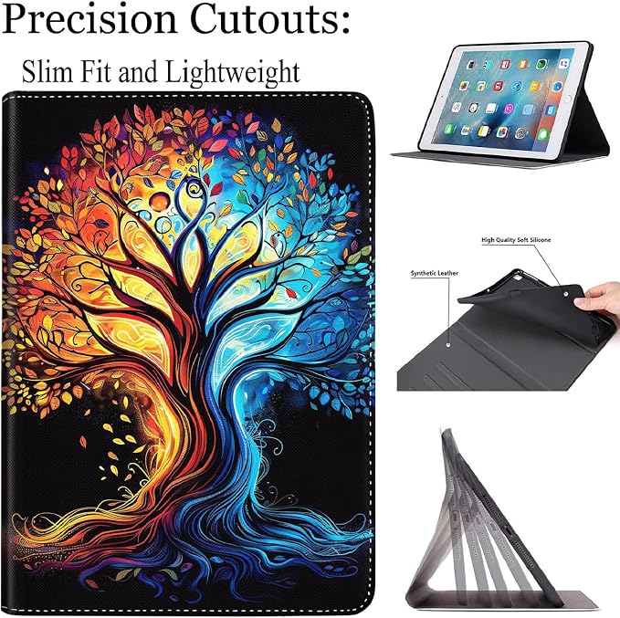 Case for New iPad (A16) 11th Generation 11 Inch 2025for iPad 10th Generation 2022 10.9 Inch Multi-Angle Stand Smart Cover Shockproof with Auto Wake/Sleep ，Starry Sky