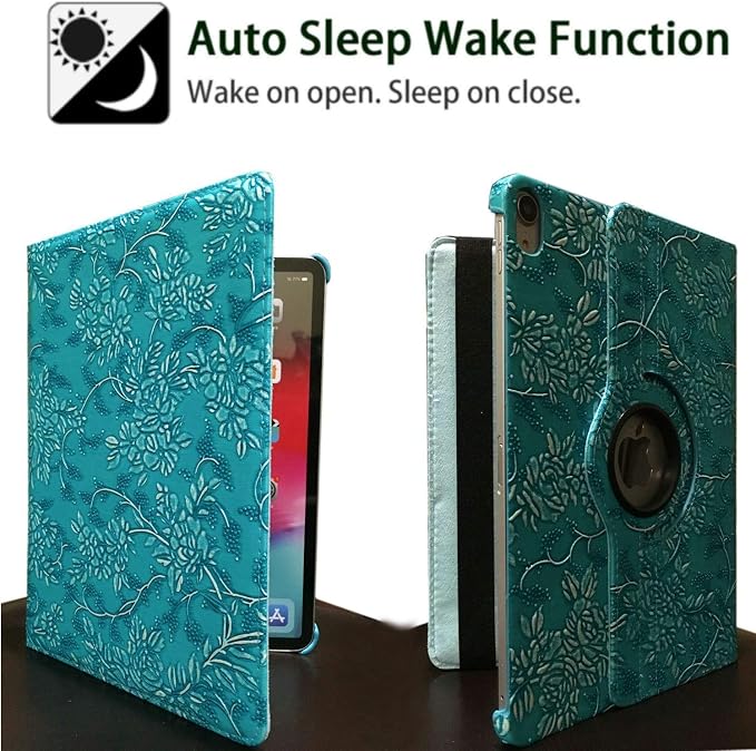 Case for ipad Pro 12.9 inch 3rd Generation 2018 Model A1876 A2014 A1895 A1983 360 Degree Rotating Smart Leather Auto Sleep/Wake Black