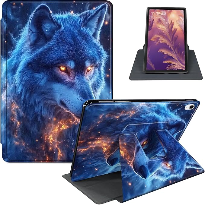for iPad 11th Generation (A16 2025) 11 / iPad 10th Gen 10.9 2022 Case 360° Rotating PU Leather Stand Cover with Auto Sleep/Wake Shockproof TPU Backl Two Dragons Fighting