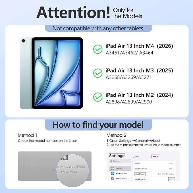 for iPad Air 13 Inch Case M4/M3/M2(2026/2025/2024) Lavender | Slim Trifold Stand Protective Cover with Translucent Hard Back for iPad Air 13 Case Support Touch ID Auto Wake/Sleep