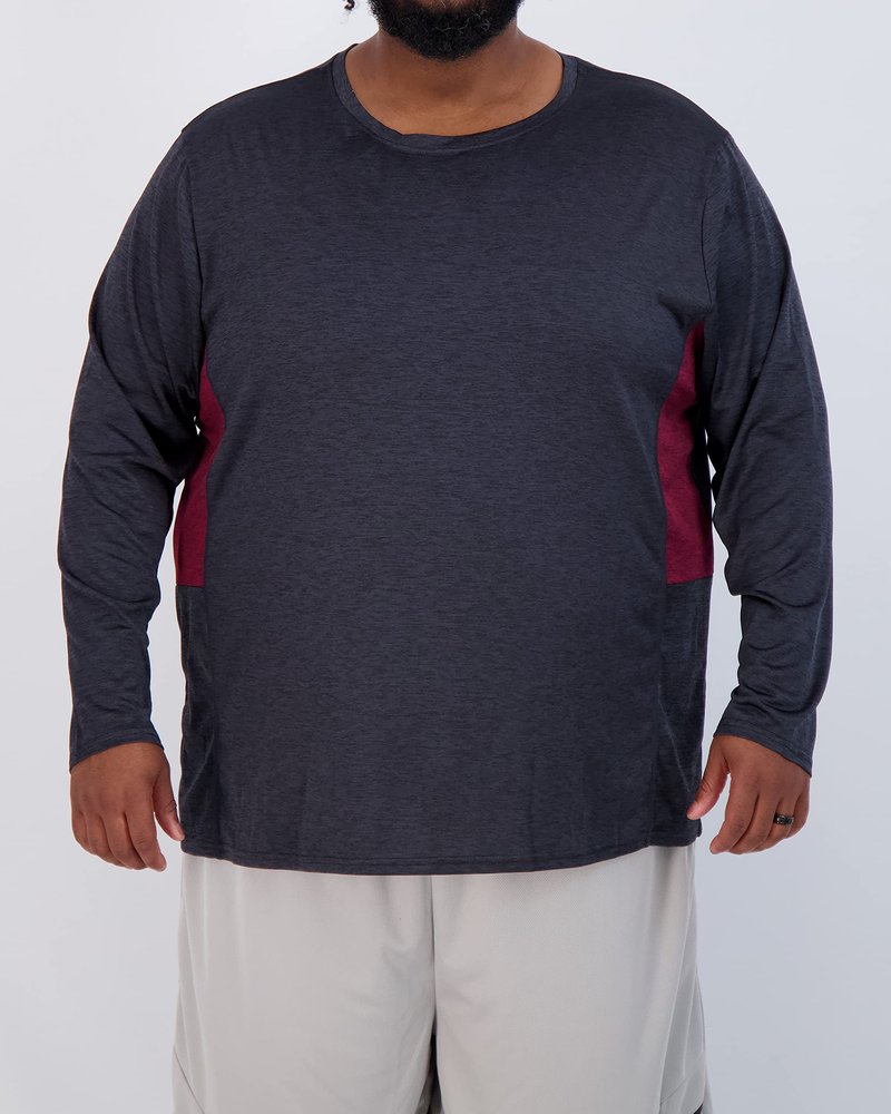 Real Essentials 3 Pack: Men’s Big & Tall Long Sleeve Dry-Fit Crew Neck T-Shirt - Gym Workout Athletic Running Tee, Set 4, 5X, Pack of 3
