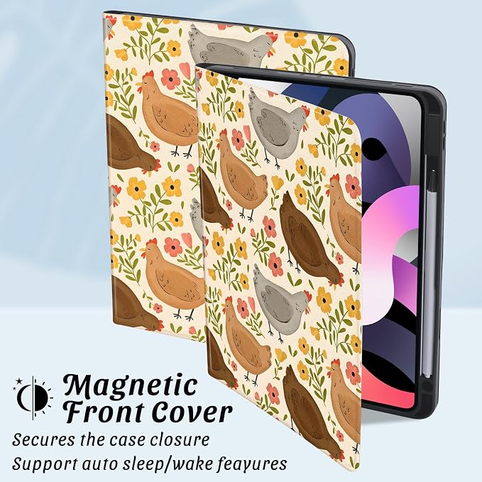 Cute Maple Bear Case for 10.2 iPad 2019/2020/2021(7th/8th/9th Gen) with Pencil Holder Auto Wake/Sleep Leather Soft TPU Back Cover for Women Girls