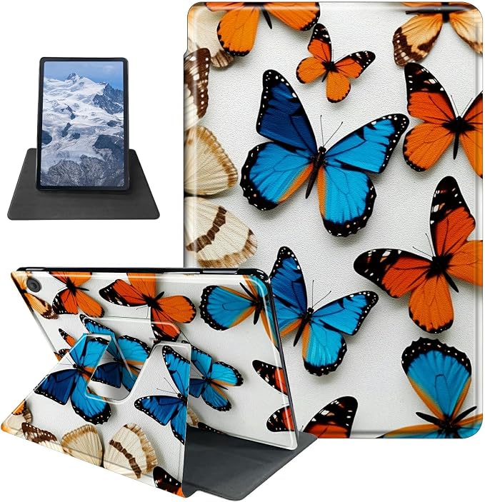 American Flag Deer Pattern Case for All-New Amazon Kindle Fire 7 Inch Tablet (9th/7th/5th Generation 2019/2017/2015 Release)360 Degree Rotating Stand Protective Cover with Auto Sleep/Wake