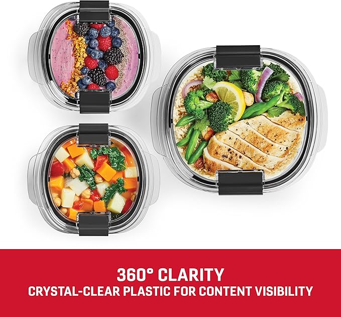 Rubbermaid Brilliance® Round Leak Proof Food Storage Containers, 6 Piece Set