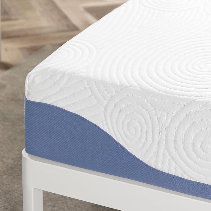 Mellow 8 Inch Cooling Gel-Infused Memory Foam Bed Mattress, Medium Firm Sleep and Breathable Fabric Cover, King , Mattress In A Box