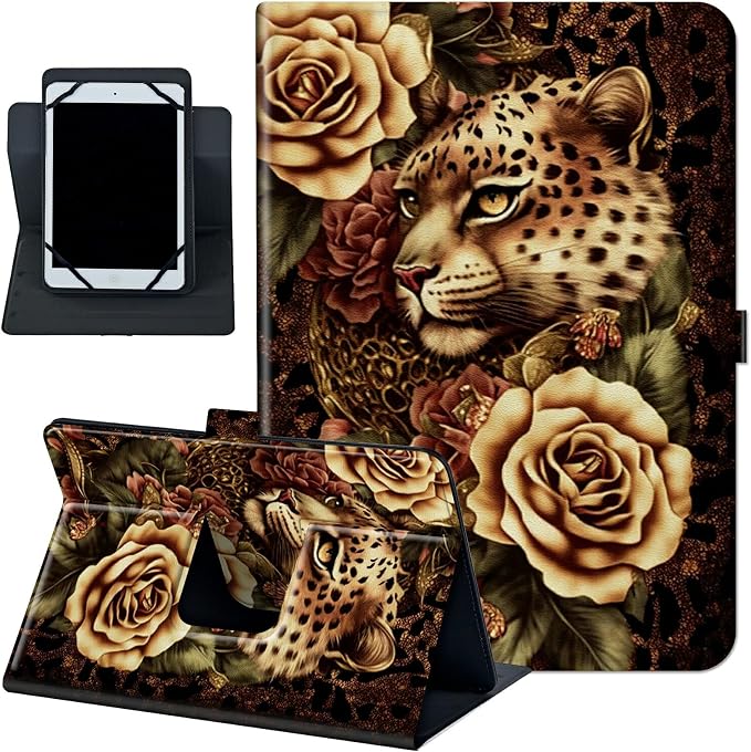 Universal Case for 10.6 inch 11 inch TabletUniversal Case for 10.6-11 Inch Touchscreen TabletSlim PU Leather Stand Folio Shell Cover with 360 Degree Rotatable Kickstand ViewingAbstract Sun Leaf