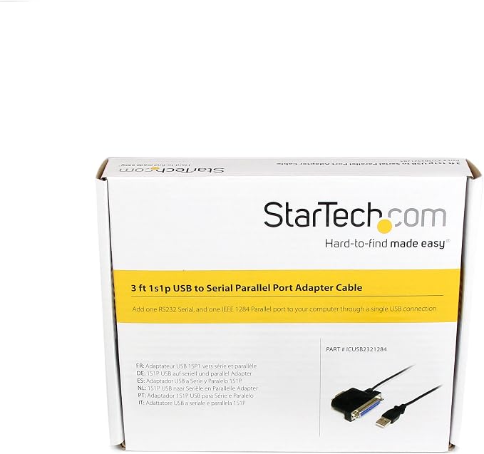 StarTech 10ft USB to Parallel Printer Adapter M/M (ICUSB128410)