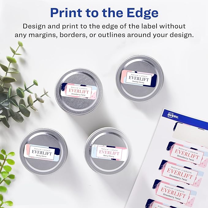 Avery Glossy White Rectangle Labels, Sure Feed Technology, 1-13/16" x 2-3/16", 1,200 Glossy White Labels, Print-to-The-Edge, Permanent Adhesive, Laser/Inkjet Printable