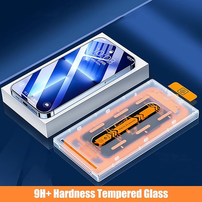 16 Pro Screen ProtectorAuto-Dust Removal Compartment With IPhone 16 Pro Screen Protector with Dust Free Chamber [Zero Bubble] 9H+Tempered Glass Films Shockproof (16 Pro)