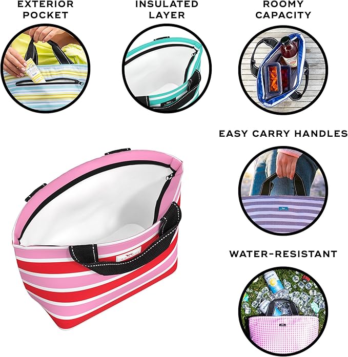 SCOUT Nooner Insulated Lunch Box for Women with 6 Can Capacity - Lightweight Work Lunch Bag for Teachers and Nurses - Soft Cooler for Beach Travel and Picnic