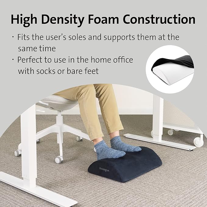 Kensington Premium Comfort Soft Footrest for Under Desk, Ultra Soft High Density Foam with Non-Skid Base (K56100WW)