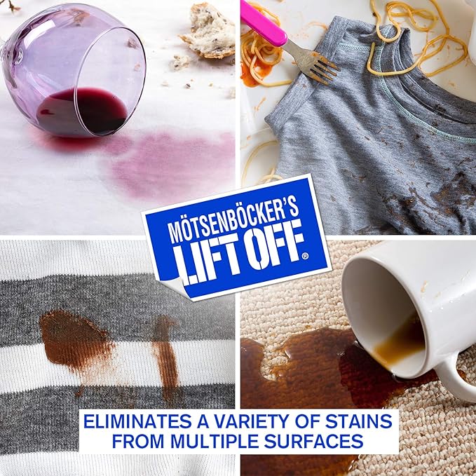 Motsenbocker's Lift Off 40503 Food, Drink, and Pet Stain Remover Eliminates Tough Stains from Multiple Surfaces, Excellent as a Pre-Wash Laundry Treatment, Water-Based, 32 Fl Oz, Pack of 1