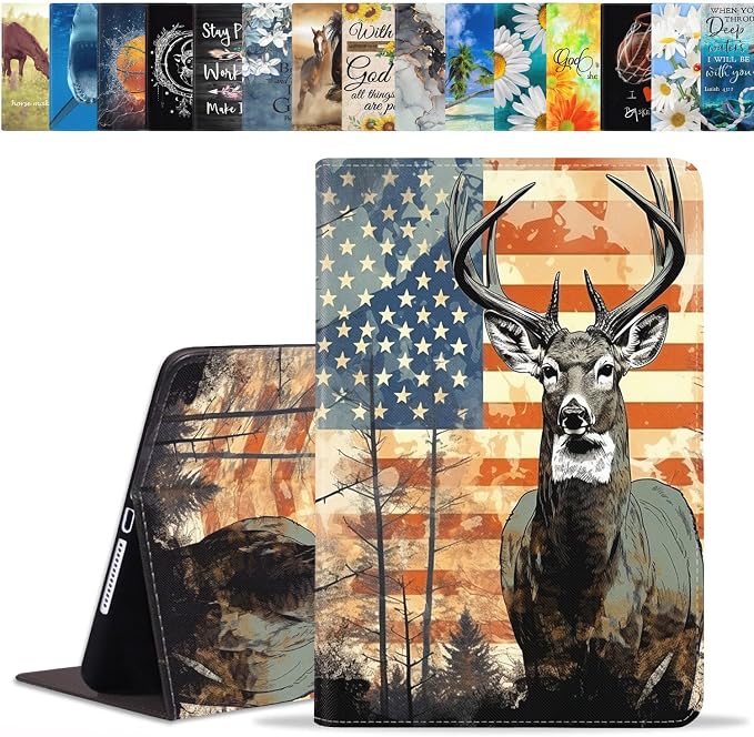 Case for Samsung Galaxy Tab A 8.0 2019 (SM-T290/T295/T297) Slim Lightweight PU Leather Stand Cover with Auto Wake/Sleep for Galaxy Tab A 8.0 Inch Abstract Watercolor Art Dogs
