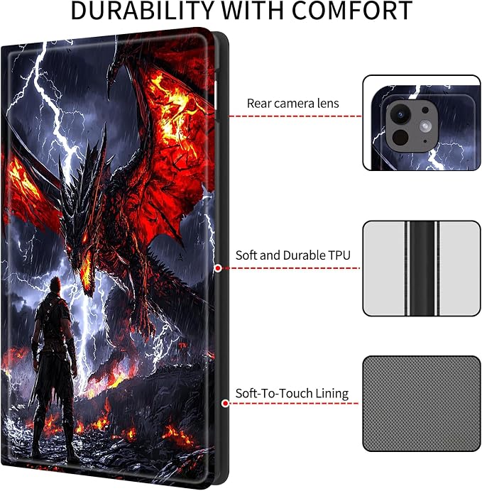 Case for iPad (A16) 11th Generation 11 Inch (2025)/ iPad 10th Generation 10.9 inch 2022Slim PU Leather Smart Cases Covers with Auto Wake/Sleep-Beast Roared