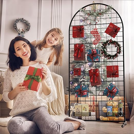 VGMiu Grid Wall Panel 1PCS Display Stand 2.6' x 5.8' FT Black Grid Wall Panels Movable Retail Display Racks Floorstanding Gridwall Heavy Duty with Wheel for Art Craft Photo Displays Fair Trade Show