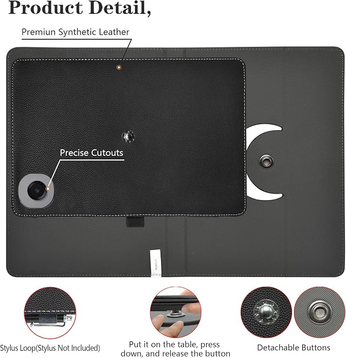 MAMA MOUTH for TCL TAB 8 NXTPAPER 5G Case360 Degree Rotary Stand with Creative Cover for TCL TAB 8 NXTPAPER 5G/TCL TAB Lite 9132S/TCL TAB 8 Gen 2/Samsung Galaxy Tab A11 SM-X133 8.7 TabletsBlack