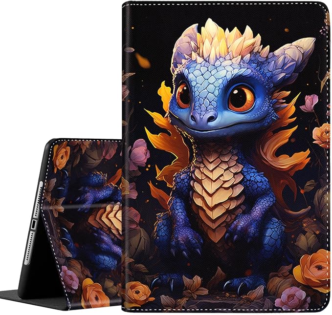 Case for New iPad (A16) 11th Generation 11 Inch 2025for iPad 10th Generation 2022 10.9 Inch Multi-Angle Stand Smart Cover Shockproof with Auto Wake/Sleep Baby Dragon