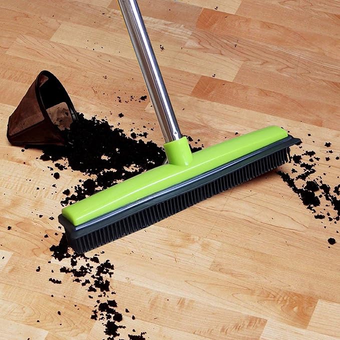 Multifunctional Broom, Telescopic Carpet Rake Rubber Pp 12.6in Brush Easy Wash