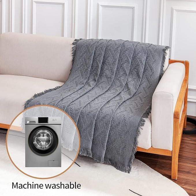 Deep Dream Sofa Cover, Sectional Couch Covers, Couch Covers for 3 Cushion Couch, Couch Cover for Dogs, Geometrical Jacquard Fabric Sofa Cover (Large, 71" x 102", Dark Grey)