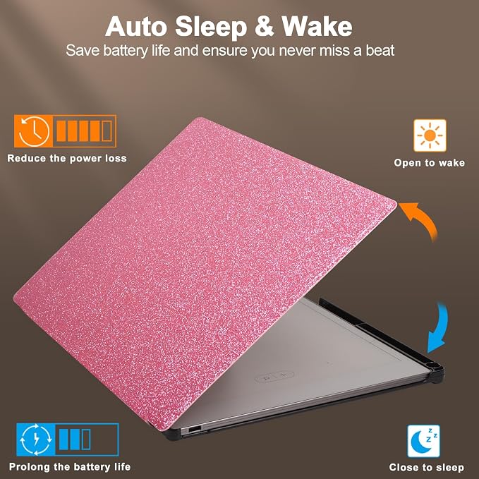 Caweet Case for Remarkable Paper Pro 11.8 2024 Slim Hard Back Shell Protective Book Folio Cover with Built-in Pen Holder and Auto Wake/Sleep Black