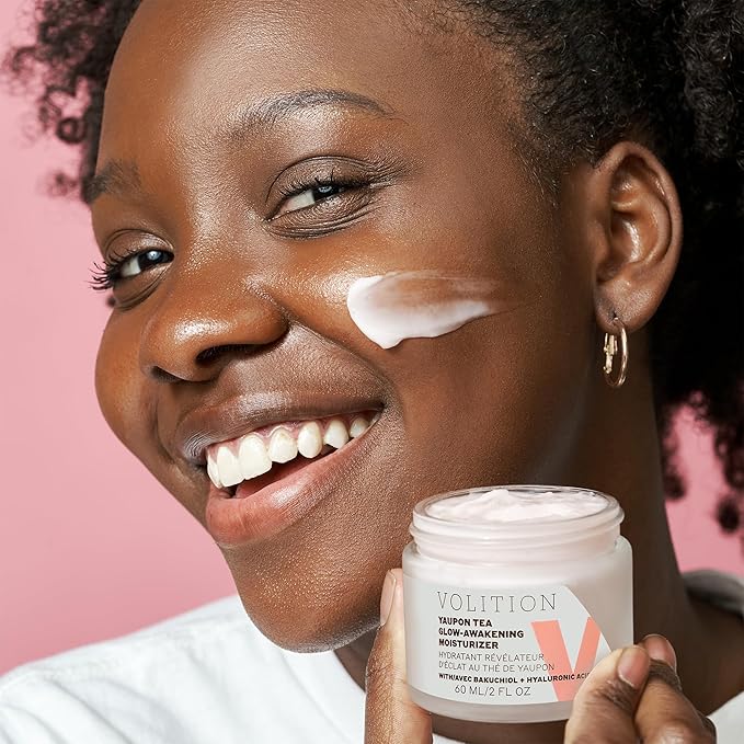 Volition Beauty Yaupon Tea Glow-Awakening Moisturizer with Bakuchiol + Hyaluronic Acid | Caffeinated Facial Cream Energizes Tired Skin | Natural Retinol Alternative Reduces Look of Wrinkles (2 fl oz)