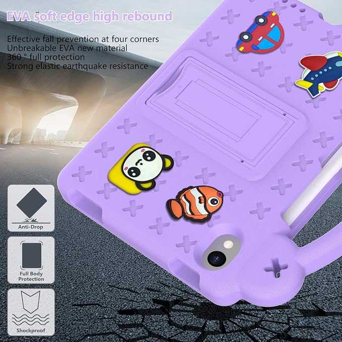 YRH for iPad mini A17 Pro Case 2024/iPad Mini 6 Kids Case 2021EVA Shockproof Cover for iPad mini 7th/6th Generation 8.3-inch with Stand Handle Strap Green