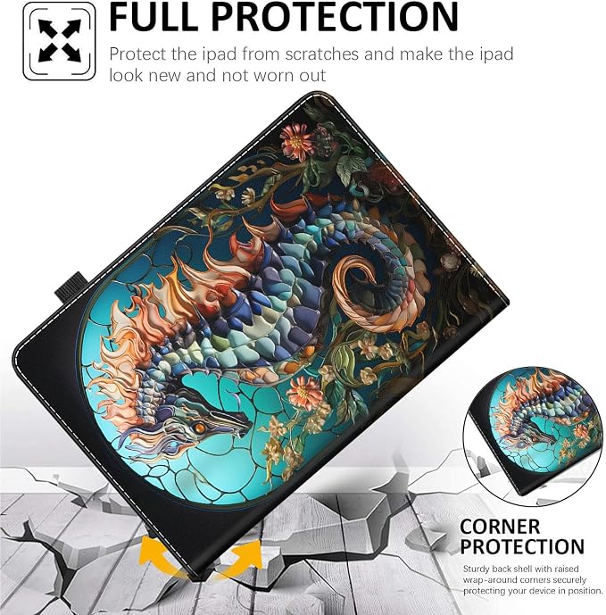 Case for All-New Amazon Fire HD 10 and 10 Plus Tablet (13th/11th Generation 2023/2021 Release) 10.1 Multi-Angle Smart Stand Cover Auto Sleep/Wake Skull and Fire