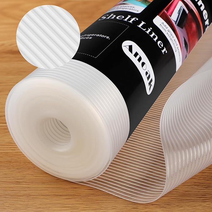 Anoak Shelf Liner - Non-Slip Cabinet Liner, 16 Inch x 10 FT(120 Inch) Durable Waterproof Washable Oil-Proof for Kitchen Cabinet, Shelves, Refrigerator, Storage, Desks, Non Adhesive