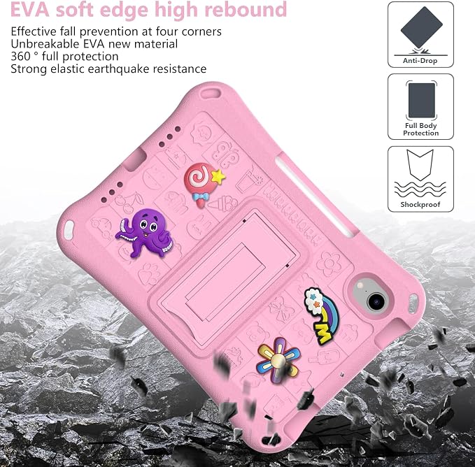 Case for iPad 10.2 Inch 2021/2020/2019/ iPad Pro 10.5 Inch/Air 3rd Gen (2019) Shoulder Strap Kickstand Children Friendly Anti-Scratch Shockproof Case Lightpurple