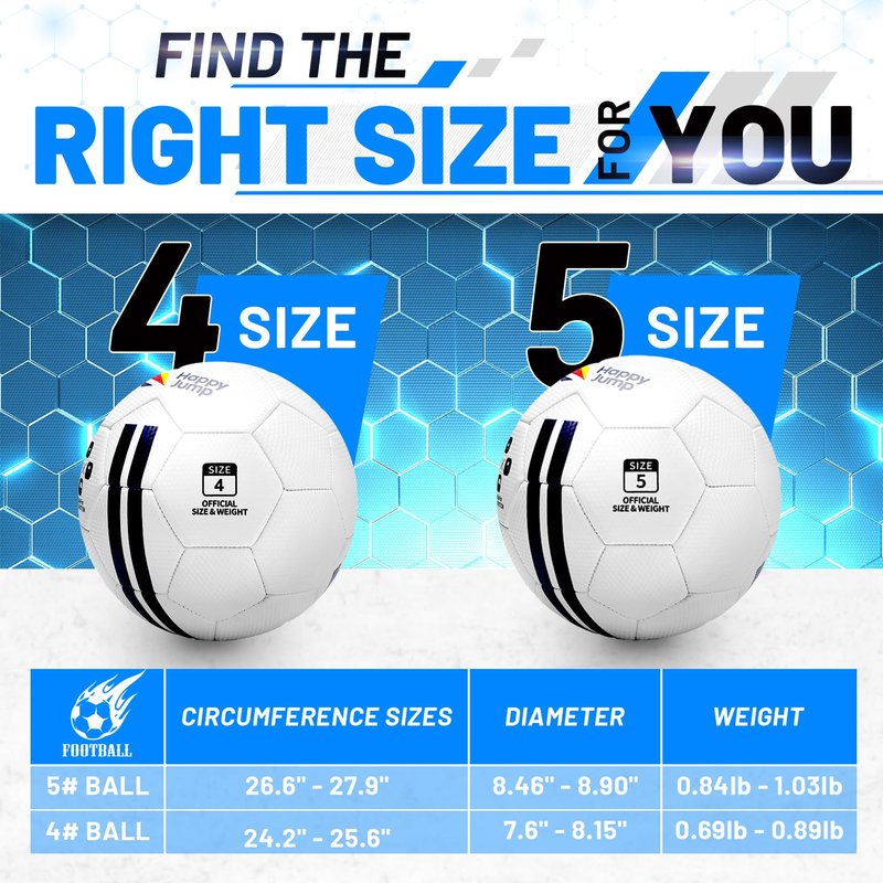 Happy Jump Soccer Ball Size 4 for Youth Training