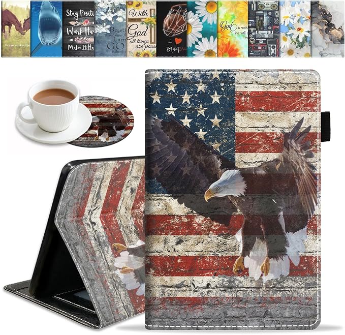 Case for Amazon Fire HD 10 Tablet 10.1 inch (9th/7th Generation 2019/2017 Release) - Slim Lightweight PU Leather Stand Cover with Auto Wake/Sleep Celestial Theme Sun with Crescent Moon