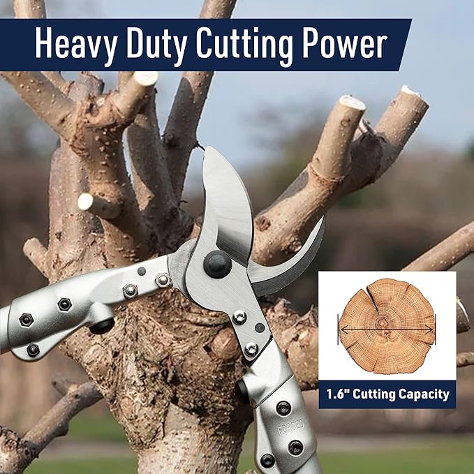 24” Tree Trimmer - Forged Steel Blades with 1.6” Cutting Capacity - Loppers for Tree Trimming Heavy Duty Branch Cutter Pruners - Hand Garden Tools for Gardening by Kings County Tools