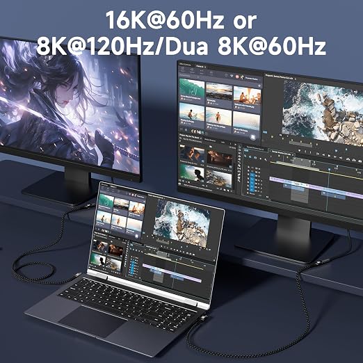 right angle USB C long Cable 10FT Compatible With Thunderbolt 5/4Type C 240W Fast ChargingUSBC 16K@60Hz/8K@120Hz HD Video Output for Display90 degree USB 5/4 Cable 80Gbps Data Transfer for SSD/Dock