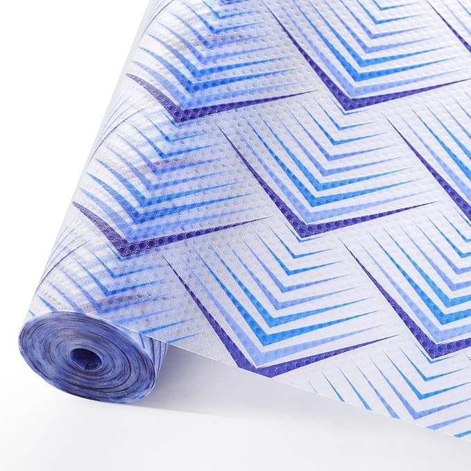 Cooyes Shelf Liner for Kitchen Cabinets – Non-Adhesive Waterproof Drawer Liner – Durable EVA Material Easy-to-Cut Shelf Paper for Refrigerator, Cupboard, Dresser with Modern Pattern