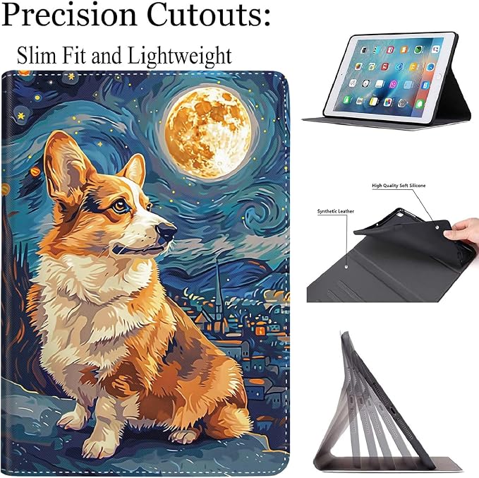 Case for New iPad (A16) 11th Generation 11 Inch 2025for iPad 10th Generation 2022 10.9 Inch Multi-Angle Stand Smart Cover Shockproof with Auto Wake/Sleep ，Starry Sky