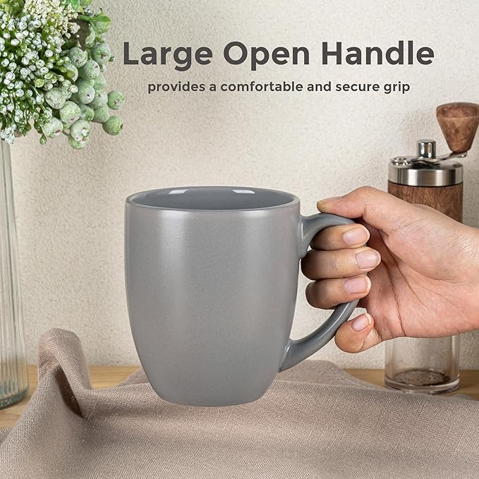 GBHOME 12oz Coffee Mugs Set of 6, Large Ceramic Coffee Mugs for Man, Woman, Dad, Mom, Modern Coffee Mugs Set with handle for Tea/Latte/Cappuccino/Milk/Cocoa. Dishwasher&Microwave Safe,Multi-Color