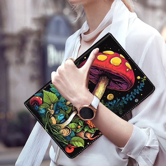 Case for Samsung Galaxy Tab S10 FE Plus 5G Multi-Angle Stand Smart Cover Shockproof with Auto Wake/Sleep for Galaxy Tab S10 FE+ 13.1 Inch (SM-X620/SM-X626B) 2025 Magic Mushrooms Fungus