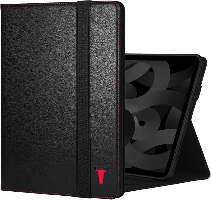 TORRO Case Compatible with iPad 11th / 10th Generation – Genuine Leather iPad 11th / 10th Gen (2025/2022) Case with Stand Function and Wake/Sleep Function (Black)
