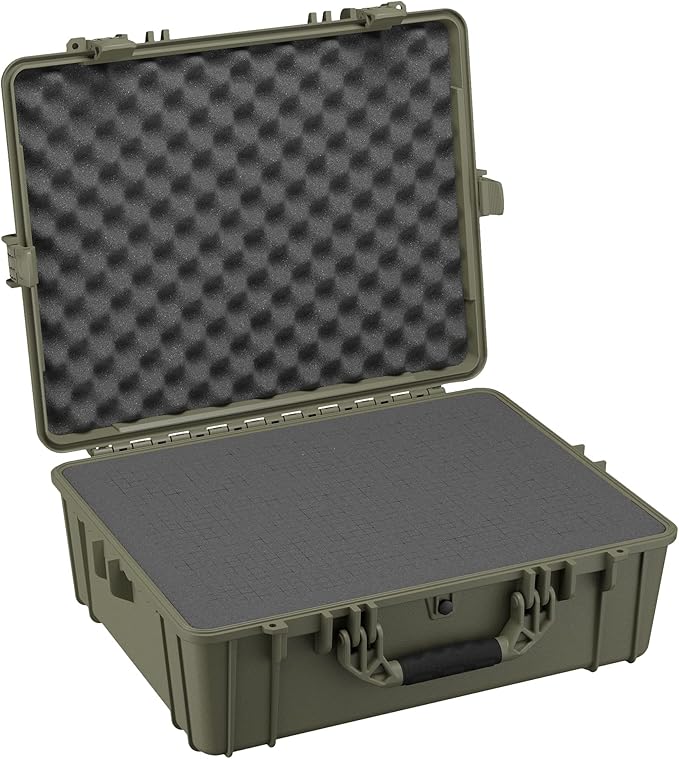 Condition 1 25" Large Waterproof Hard Case Model 839 with Foam, Portable Protective Storage Box for Travel, Hunting, Military, Tactical, Made in USA, 24.50"x 19.46"x8.41" Ranger Green