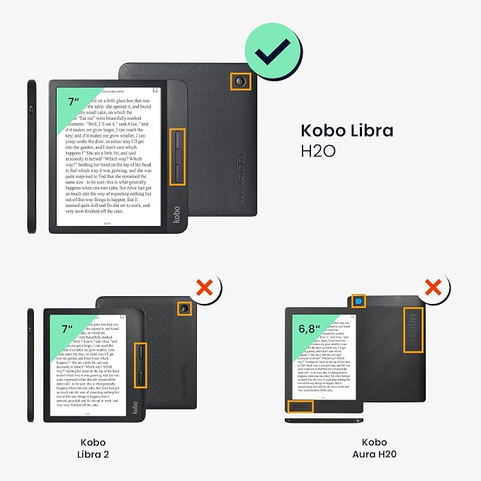 kwmobile Cover for Kobo Libra H2O Case - Slim PU Leather eReader Cover with Stand and auto Sleep funktion - Dark Blue
