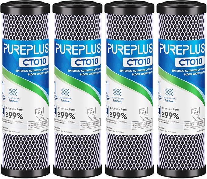 1 Micron 2.5" x 10" Whole House CTO Carbon Water Filter Cartridge Replacement