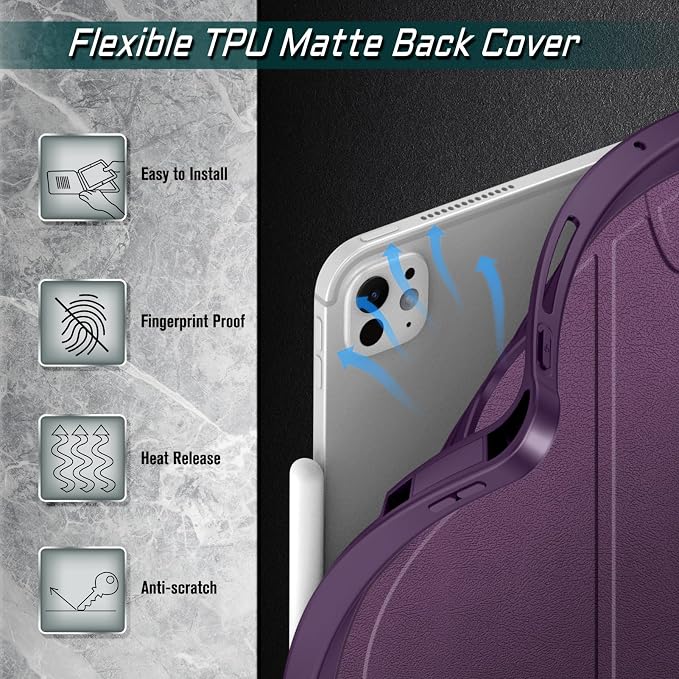 Fintie Magnetic Stand Case for iPad Pro 13-inch (M5) 2025 / (M4) 2024 - Multiple Angles Shockproof Rugged Soft TPU Cover with Pencil Holder Auto Sleep/Wake Black
