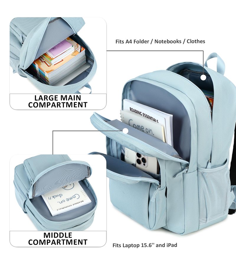 abshoo Classical Basic Womens Travel Backpack For College Men Water Resistant Bookbag (LightsteelBlue)