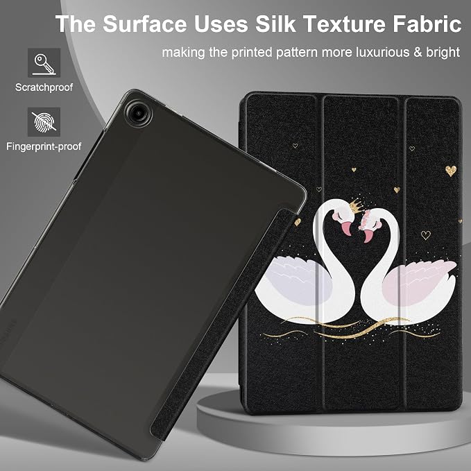 Case for Samsung Galaxy Tab A11 Plus A11+ 11 inch (2025/2026) &amp Tab A9 Plus A9+ 11 inch (2024/2023) Slim Smart Stand Cover with Translucent Hard Back Auto Wake/Sleep - Bear with Bows