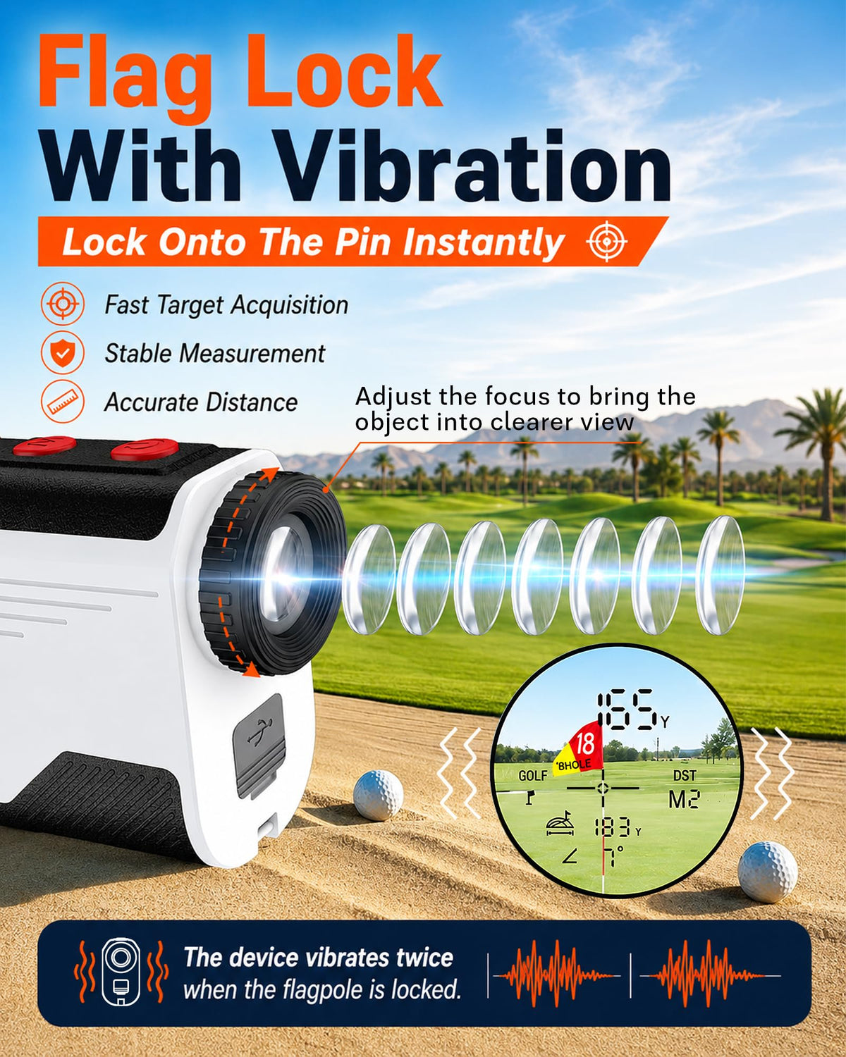 Golf Rangefinder with Slope 1500 Yards | Laser Range Finder