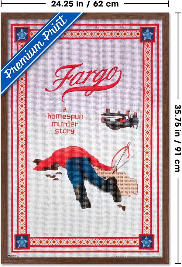Fargo (1996) - One Sheet Wall Poster, 34L" x 22.4W", Mahogany Framed Version
