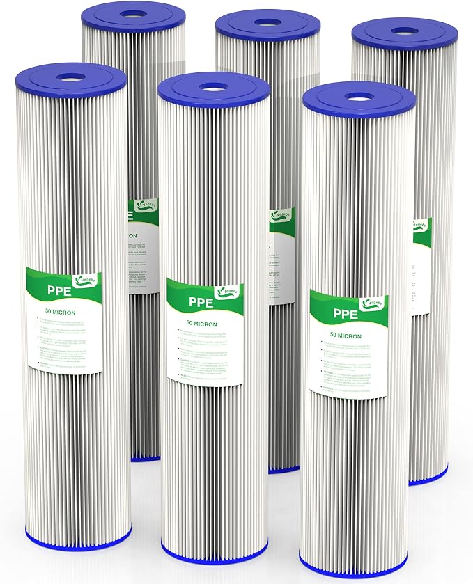 50 Micron 20-Inch Heavy Duty Whole House Water Filter Replacement Cartridge