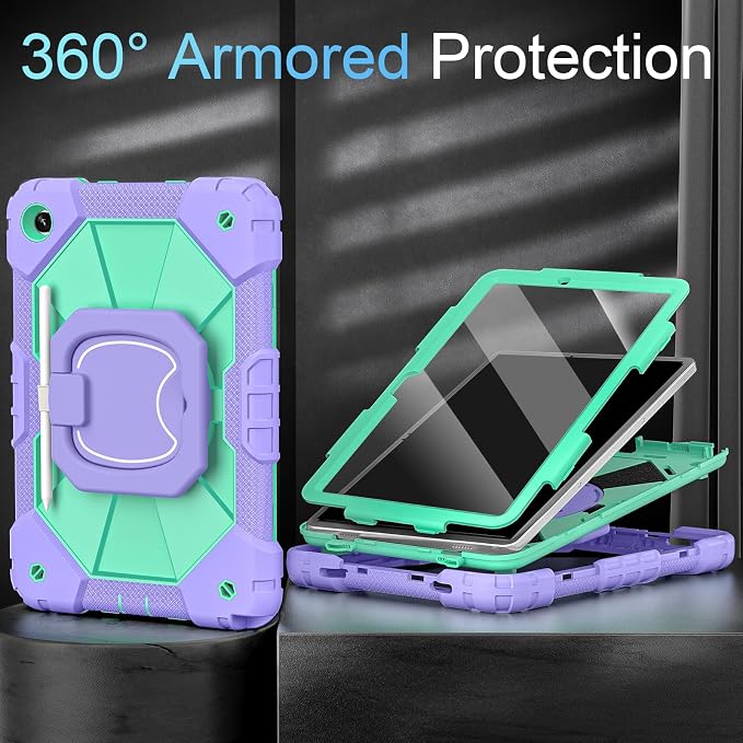 Auizotl Case for Samsung Galaxy Tab A11+/A9+ Plus 11 Inch with Screen Protector/Rotating Stand/Pen HolderMilitary Grade Shockproof Cover for Galaxy Tab A11 Plus /A9 Plus CasesBlack