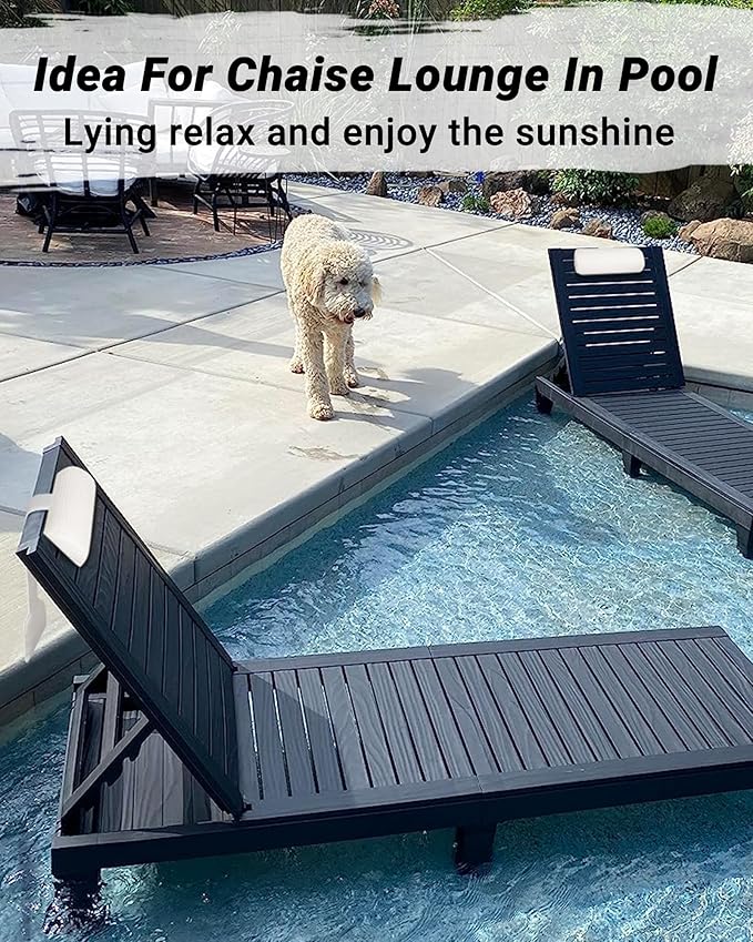 Headrest Pillow for Chaise Lounge 2pcs Outdoor Ledge Lounger Pool PillowsHot Tub SPA Adirondack Chair Patio Cushion