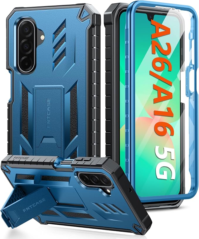 FNTCASE for 11 Pro XL Case Rugged Kickstand 2 Front Frames Black | Built-in Screen Protector 20FT Military-Grade Drop Protection Rugged Heavy Duty Shockproof Full Body Protective Cover